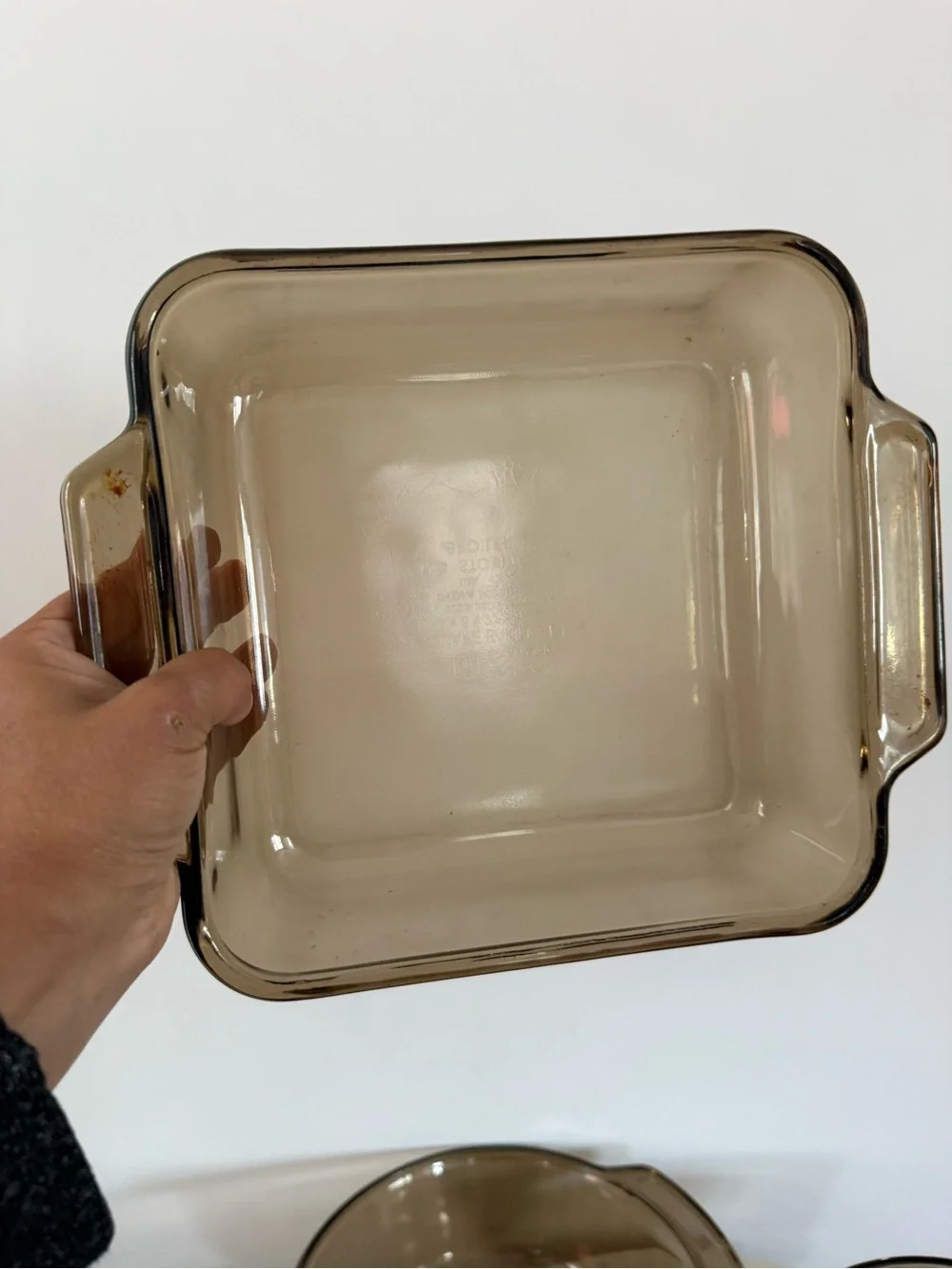 (3) ANCHOR HOCKING Fire-King Amber Brown Glass Dishes Casserole, Brownie, Bowl